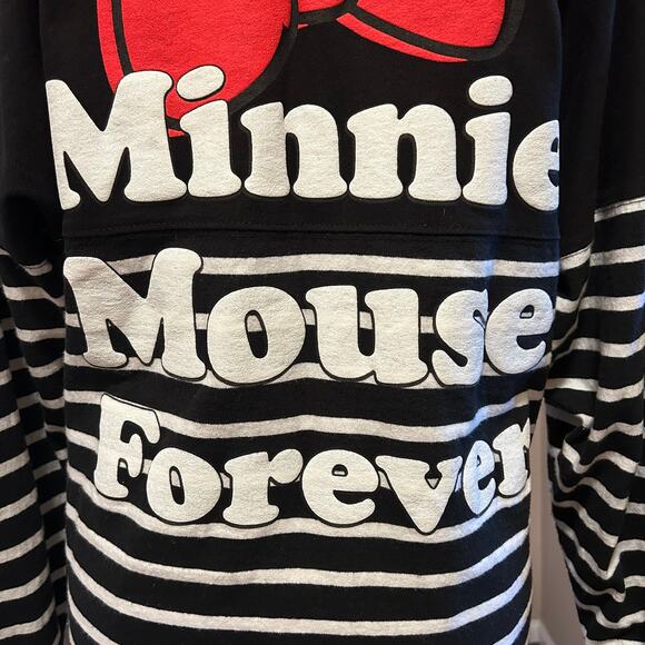 Disney Store Parks Spirit Jersey Minnie Mouse Forever Black White Striped,XSmall - Picture 6 of 9